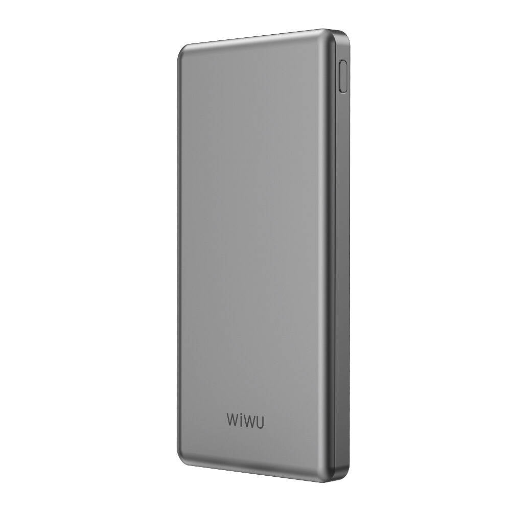 Wiwu Wi-P013 Slim Serisi LED Işık Göstergeli Ultra İnce Taşınabilir Powerbank 10000mAh 22.5W Gri