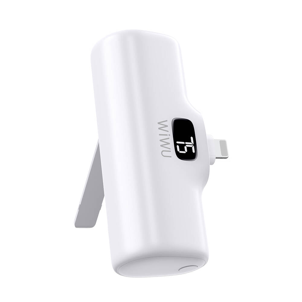 Wiwu Wi-P017 Capsule Serisi 2in1 Mini Taşınabilir Standlı Lightning Powerbank 5000mAh Beyaz