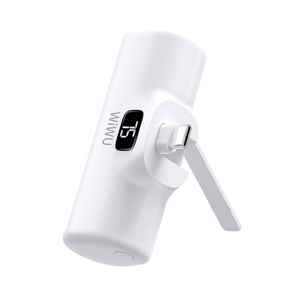 Wiwu Wi-P017 Capsule Serisi 2in1 Mini Taşınabilir Standlı Type-C Powerbank 5000mAh Beyaz