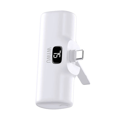 Wiwu Wi-P017 Capsule Serisi 2in1 Mini Taşınabilir Standlı Type-C Powerbank 5000mAh Beyaz