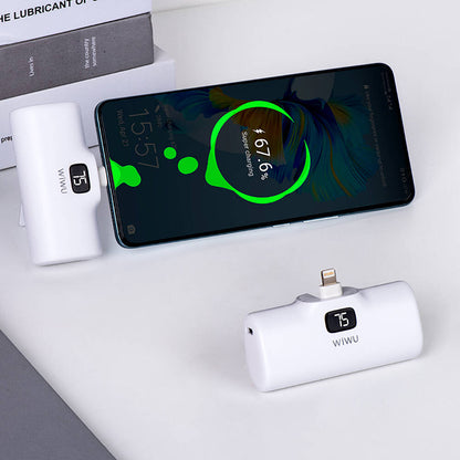 Wiwu Wi-P017 Capsule Serisi 2in1 Mini Taşınabilir Standlı Type-C Powerbank 5000mAh Beyaz