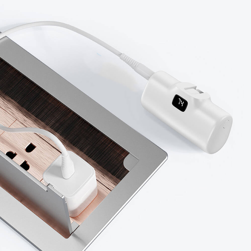 Wiwu Wi-P017 Capsule Serisi 2in1 Mini Taşınabilir Standlı Type-C Powerbank 5000mAh Beyaz