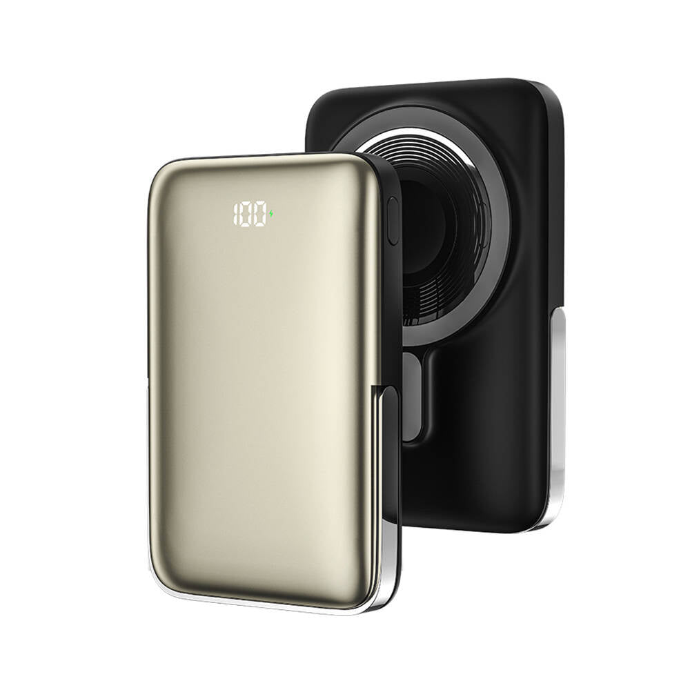 Wiwu Wi-P018 Elite Serisi Led Ekranlı M-safe Powerbank Wireless 15W 10000mAh Gri