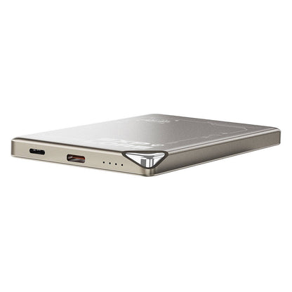 Wiwu Wi-P019 Ultra-Thin Explore Serisi Led Göstergeli Wireless M-safe Powerbank 15W 5000mAh Titanyum-Gold