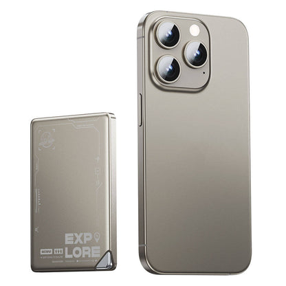 Wiwu Wi-P019 Ultra-Thin Explore Serisi Led Göstergeli Wireless M-safe Powerbank 15W 5000mAh Titanyum-Gold