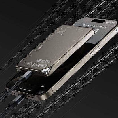 Wiwu Wi-P020 Ultra-Thin Explore Serisi Led Göstergeli Wireless M-safe Powerbank 15W 10000mAh Titanyum-Gold