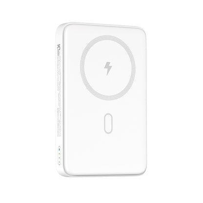 Wiwu Wi-P043 LED Işık Göstergeli Standlı Taşınabilir M-safe Wireless Powerbank 10.000mAh 15W Beyaz