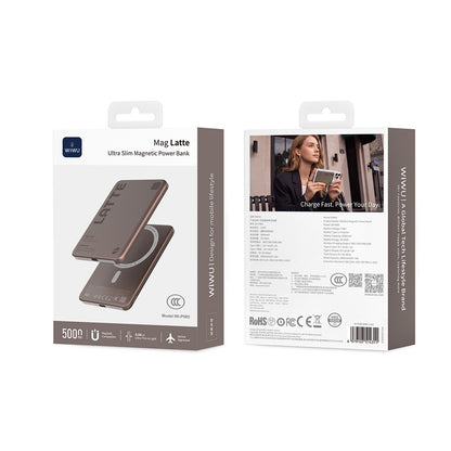 Wiwu Wi-P085 MagPearl Serisi Ultra İnce Wireless Kablosuz Powerbank 5000mAh 15W