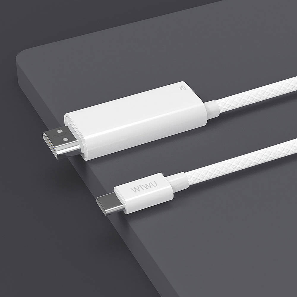 Wiwu Wi-PS001 Type-C to HDMI (4K@60Hz) PD Şarj ve Projeksiyon Kablosu 1.8M Beyaz
