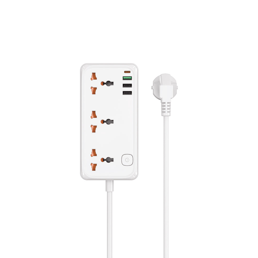 Wiwu Wi-S005 GaN Tech Power Strip Çoklu Priz 30W Beyaz