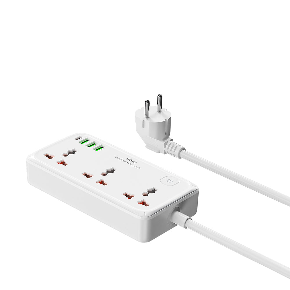 Wiwu Wi-S005 GaN Tech Power Strip Çoklu Priz 30W Beyaz
