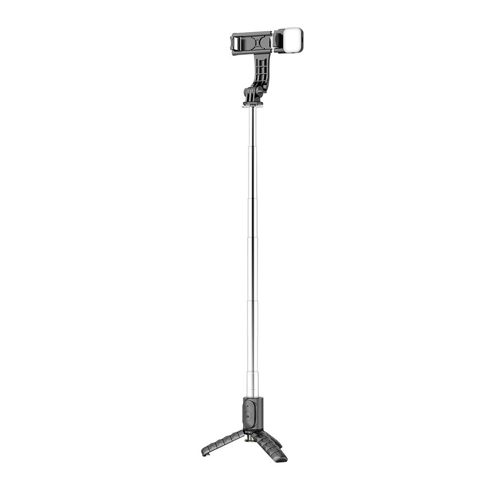 Wiwu Wi-SE002 Çok Fonksiyonlu Işıklı Sabitleyici Canlı Yayın Tripod Selfie Çubuğu Siyah