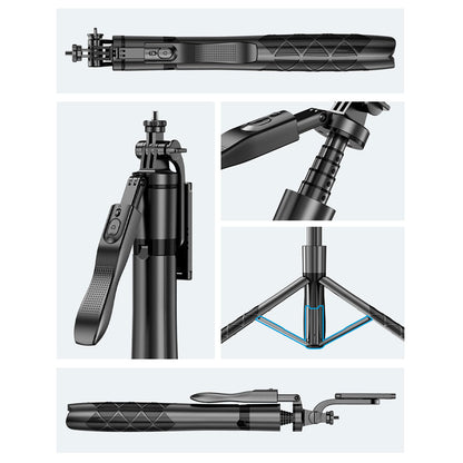 Wiwu Wi-SE005 Çok Fonksiyonlu Sabitleyici Ayrılabilir Canlı Yayın Tripod Selfie Çubuğu Siyah