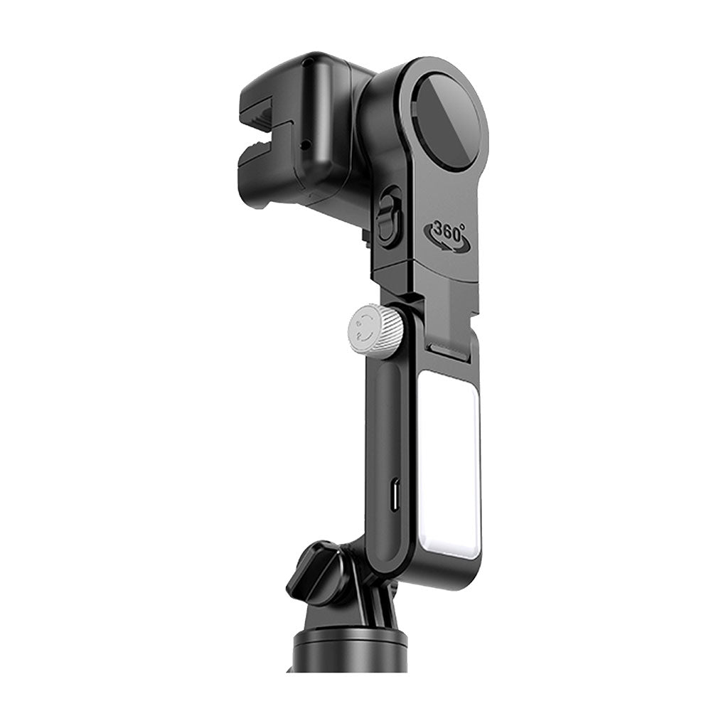Wiwu Wi-SE006 Çok Fonksiyonlu Işıklı Gimbal Sabitleyici Tripod Selfie Çubuğu Siyah