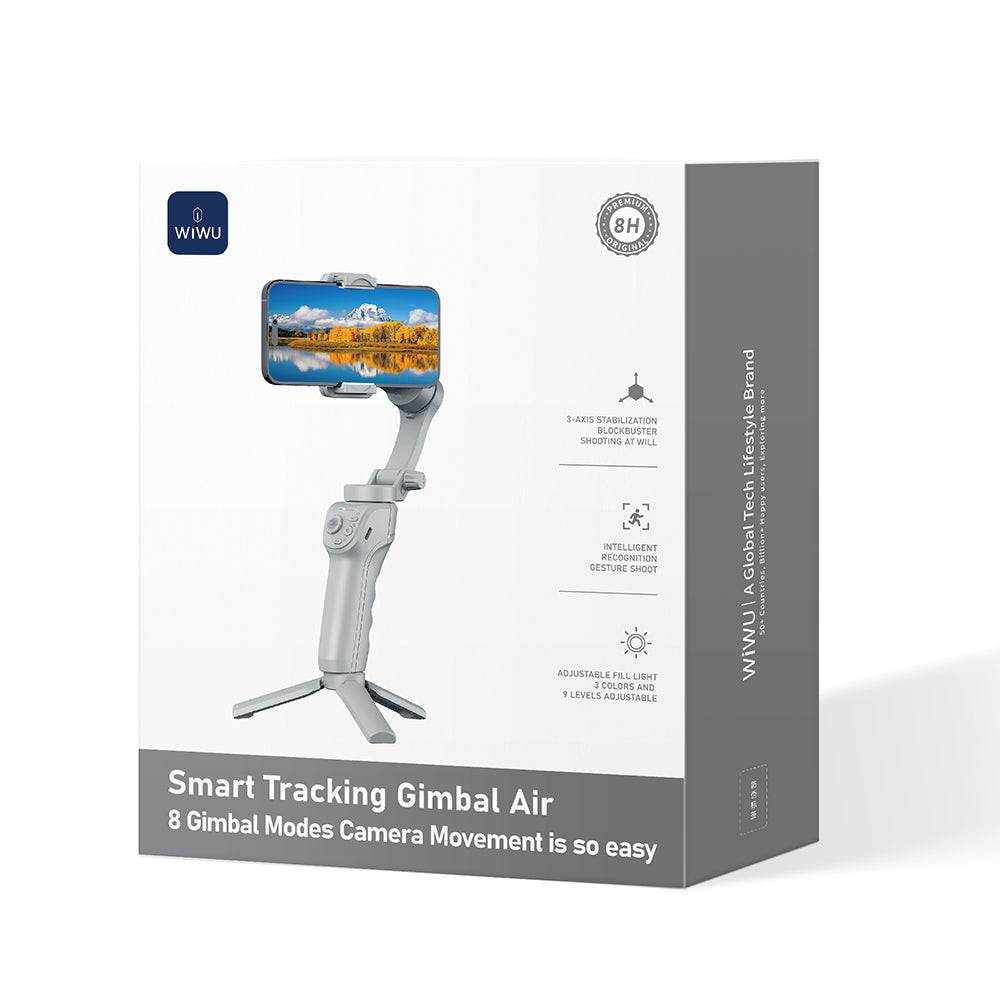 Wiwu Wi-SE017 3-Axis Yapay Zeka Destekli Çok Fonksiyonlu El Tipi Gimbal Stabilizatör Gri