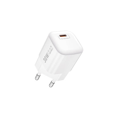 Wiwu Wi-U006 GaN Tech PD Hızlı Şarj Özellikli Seyahat Şarj Başlığı 30W Beyaz