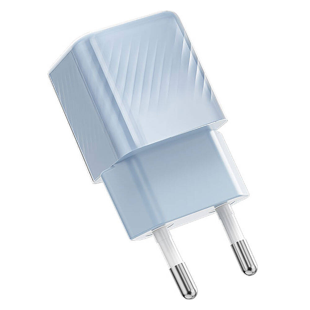 Wiwu Wi-U015 Jello Blue Serisi GaN Tech PD Hızlı Şarj Özellikli Seyahat Şarj Başlığı 35W Mavi