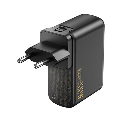 Wiwu Wi-U022W Warrior Serisi GaN Teknolojili 100W QC+PD Universal Hızlı Şarj Başlığı Siyah