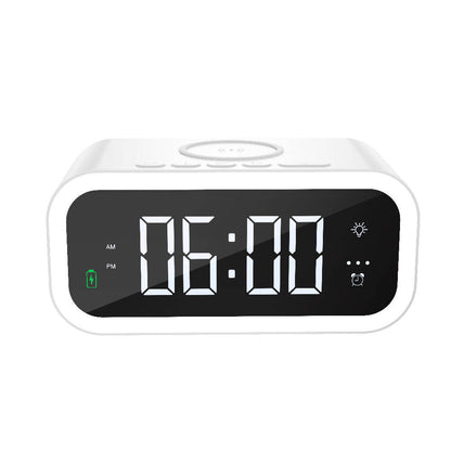 Wiwu Wi-W015 Time 4in1 Dijital Saat Alarm ve LED Işık Özellikli Wireless Şarj Aleti Beyaz
