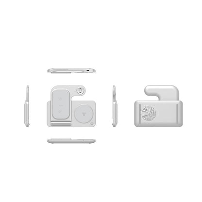 Wiwu Wi-W020 3in1 Katlanabilir Hızlı Şarj Özellikli Magnetik Kablosuz Şarj Standı Beyaz