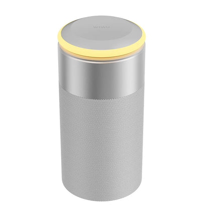 Wiwu Wi-W022 Kablosuz Şarj Standlı Ambiyans Işıklı Bluetooth Speaker Hoparlör Gümüş