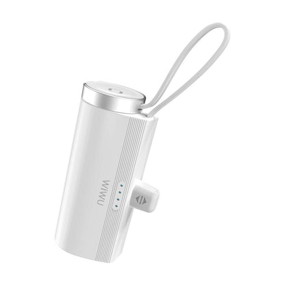 Wiwu Wi-W026 Capsule Serisi 2in1 Mini Taşınabilir Standlı Askılı Type-C PD Powerbank 5000mAh Beyaz