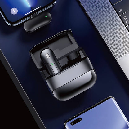 Wiwu Wi-WM001 Lightning Şarj Portlu Kablosuz Yaka Mikrofonu Siyah