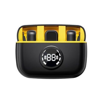 Wiwu Wi-WM003 Dijital LED Göstergeli Type-C & Lightning Portlu Çift Kablosuz Yaka Mikrofonu Siyah