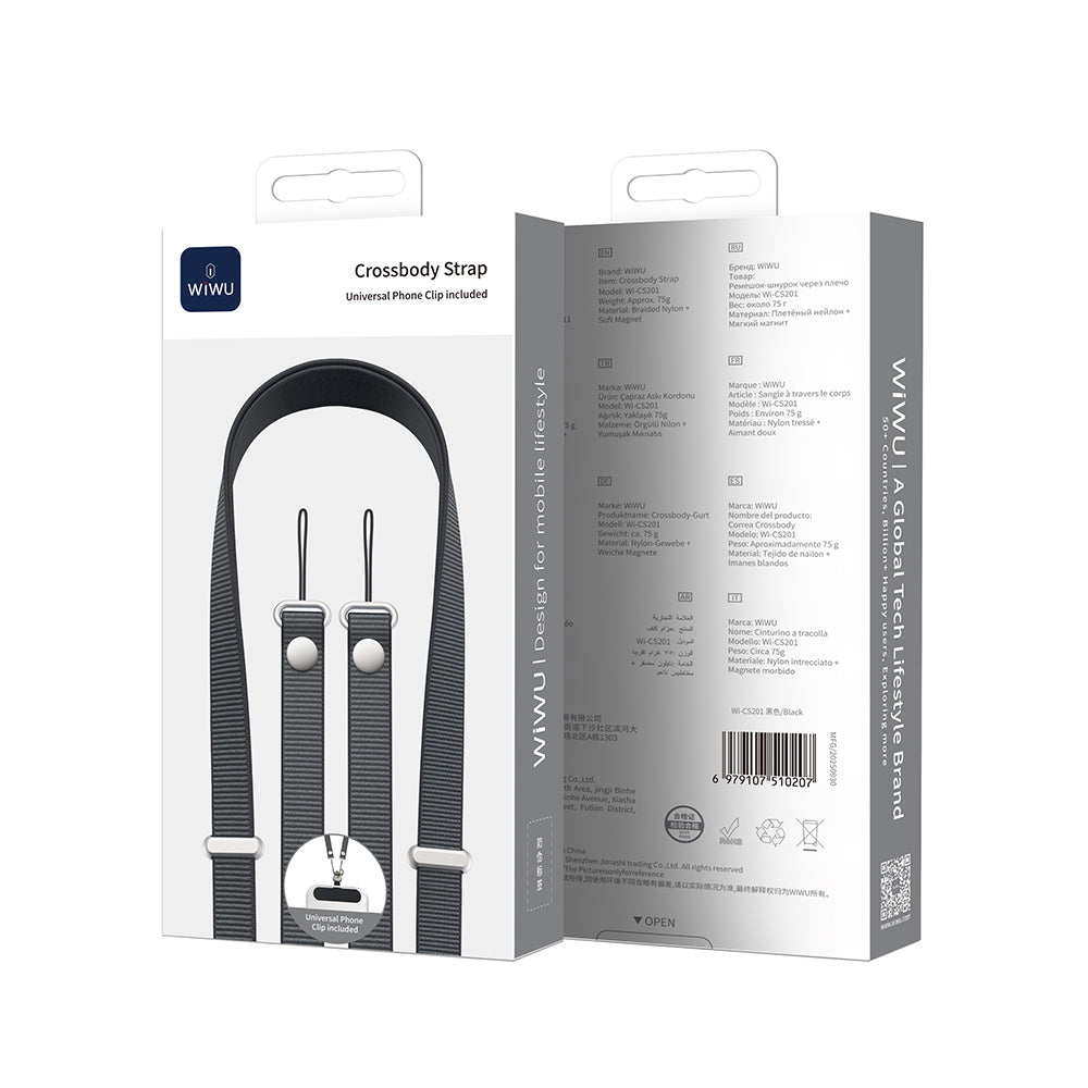 Wiwu Wi‑CS201 Telefon Boyun Askı İpi 205cm Siyah