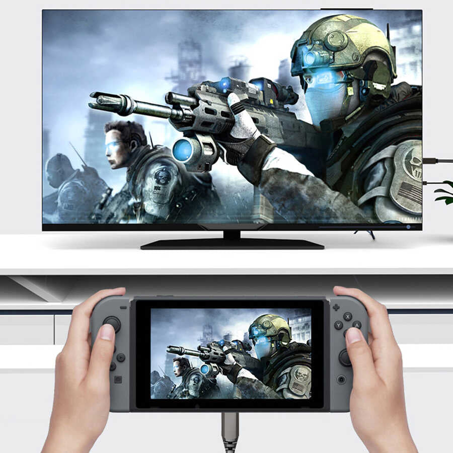 Wiwu X10 Type-C to HDMI Kablo Gri