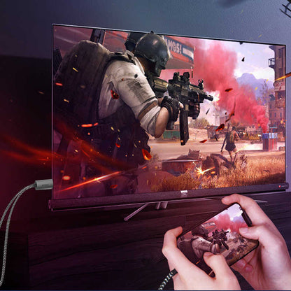 Wiwu X7 iPhone Phone To TV HDMI Kablo Gri