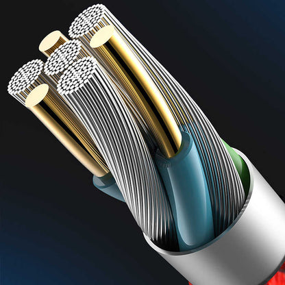 Wiwu YZ100 Dual Lightning + Micro Usb Kablo Siyah