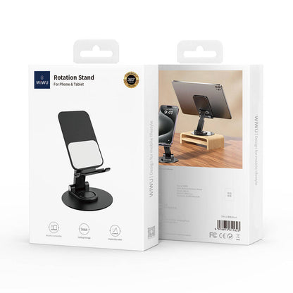 Wiwu ZM011 Taşınabilir Katlanabilir 360 Dönebilen Metal Telefon ve Tablet Standı Siyah