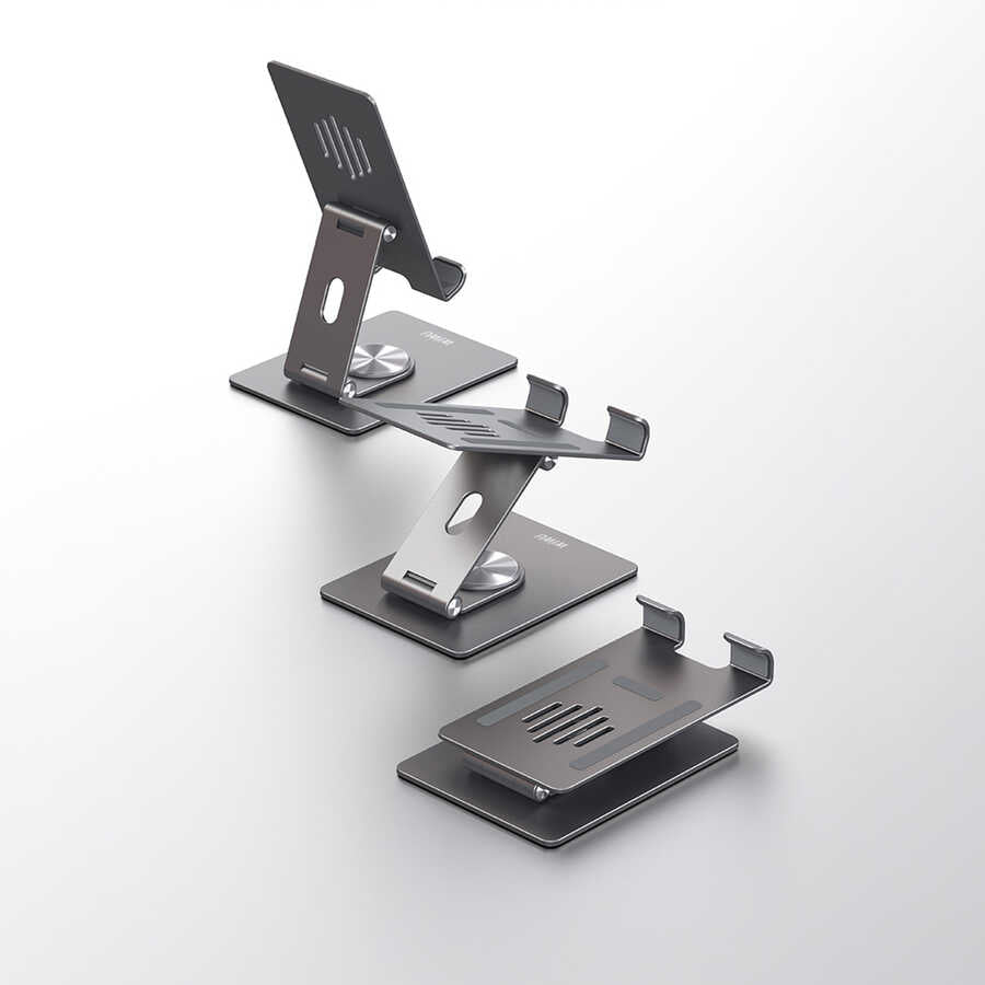 Wiwu ZM106 Taşınabilir Katlanabilir 360 Dönebilen Metal Telefon ve Tablet Standı Siyah