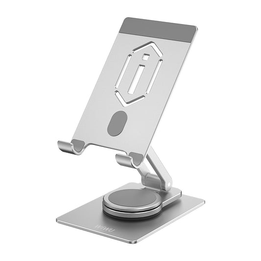 Wiwu ZM107 Taşınabilir Katlanabilir 360 Dönebilen Metal Telefon ve Tablet Standı Gümüş