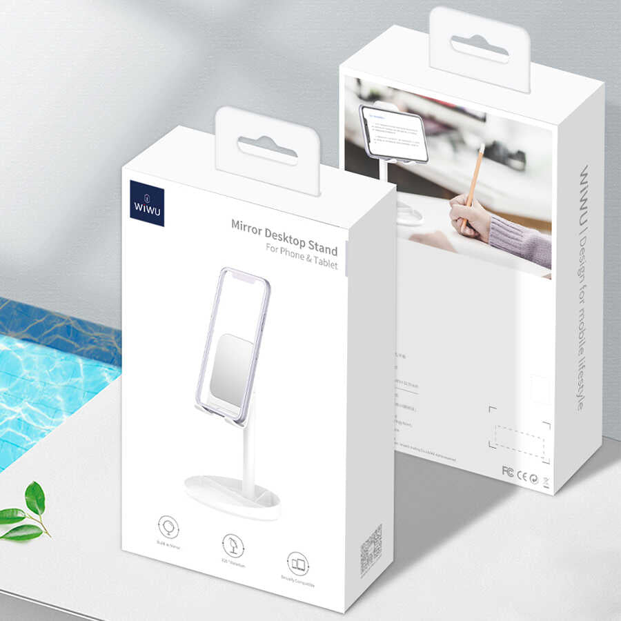 Wiwu ZM201 Aynalı Tablet - Telefon Standı Beyaz