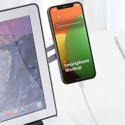 Wiwu ZM306 Laptop - Monitör Telefon Tutucu Gümüş