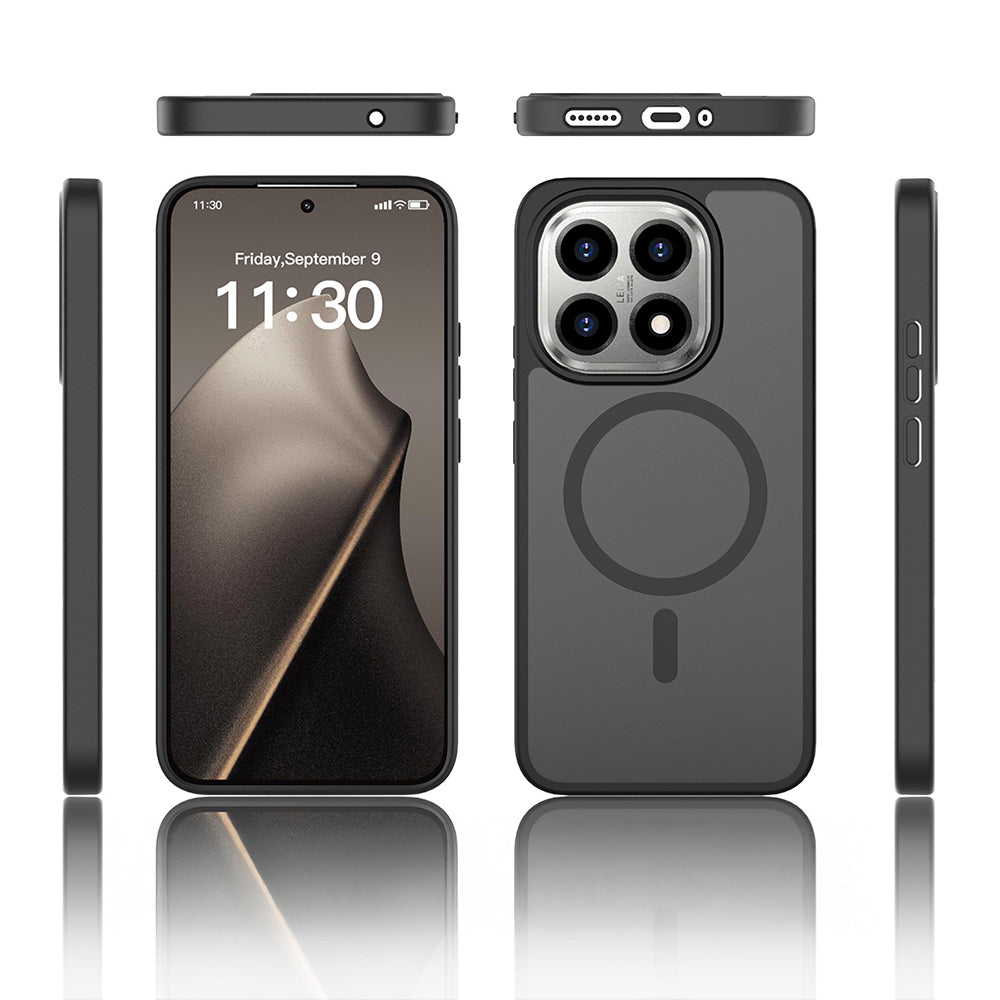 Xiaomi 15T Kılıf Sert PC Arka Yüzey Wireless Şarj Özellikli Zore Flet M-safe Kapak Siyah