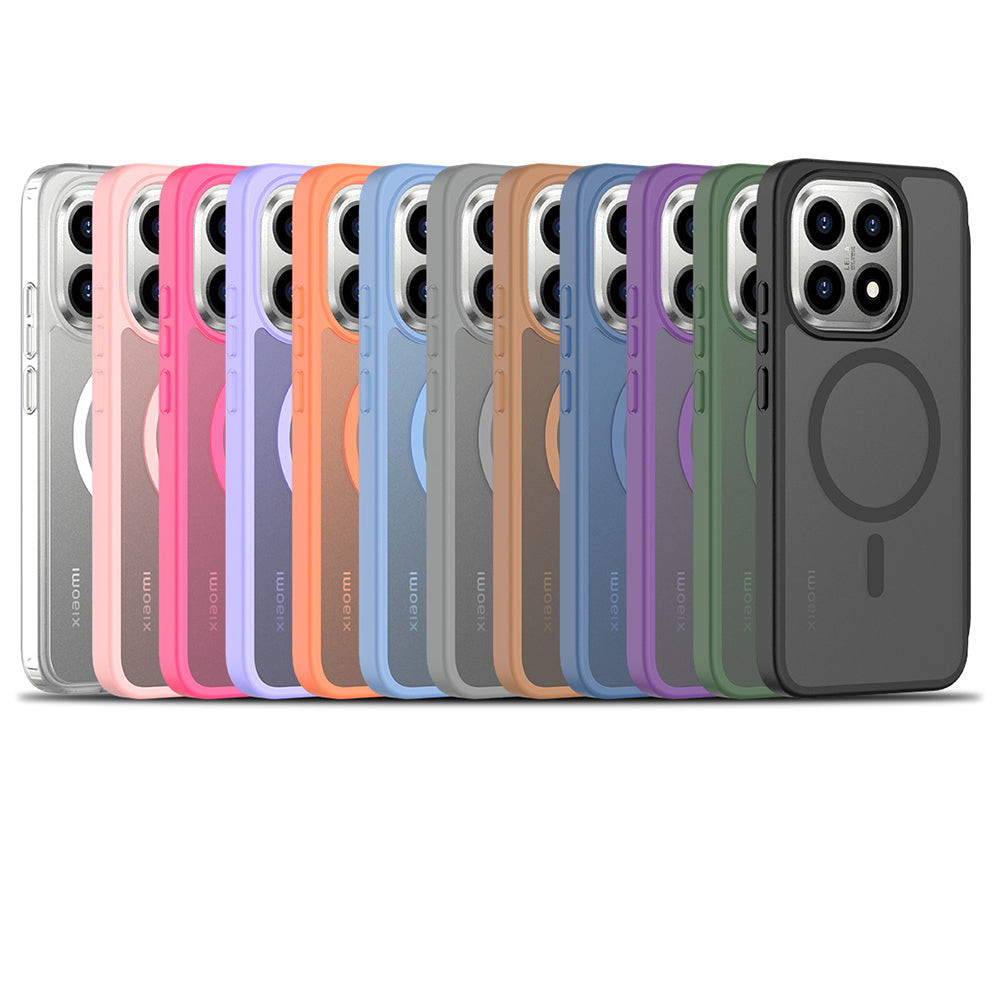 Xiaomi 15T Kılıf Sert PC Arka Yüzey Wireless Şarj Özellikli Zore Flet M-safe Kapak Siyah