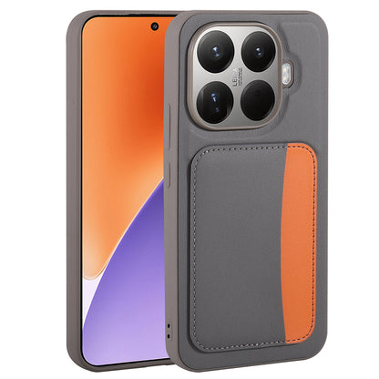 Xiaomi 15T Pro Kılıf Kartlıklı Zore X-Kart Silikon Kapak Koyu Gri