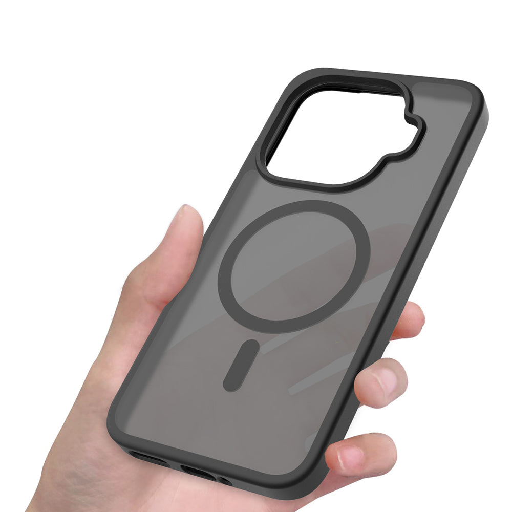 Xiaomi 15T Pro Kılıf Sert PC Arka Yüzey Wireless Şarj Özellikli Zore Flet M-safe Kapak Siyah