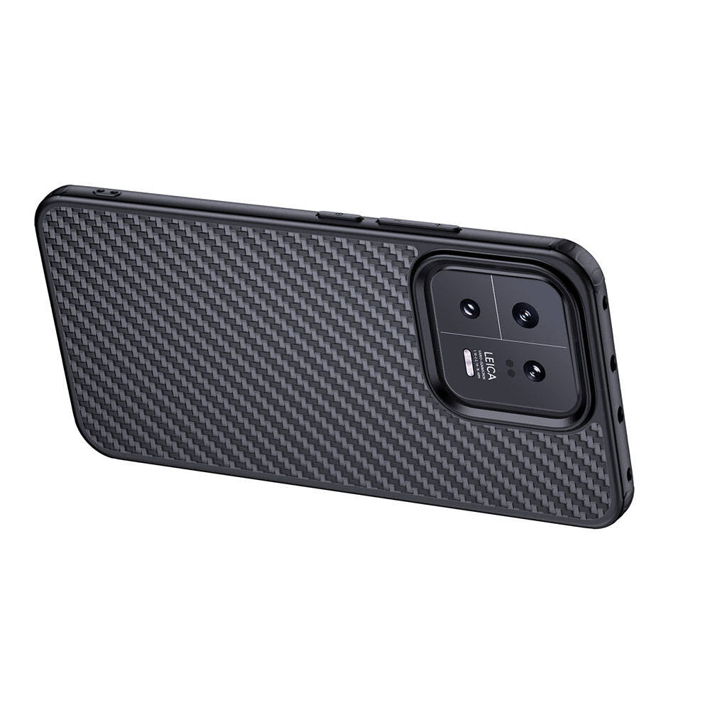 Xiaomi Mi 13 Kılıf Aramid Karbon Fiber M-safe Özellikli Wlons Radison Kapak Siyah