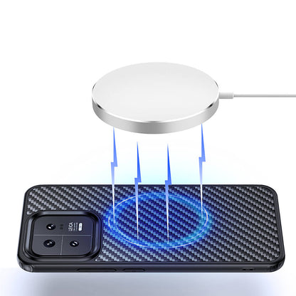 Xiaomi Mi 13 Pro Kılıf Aramid Karbon Fiber M-safe Özellikli Wlons Radison Kapak Siyah