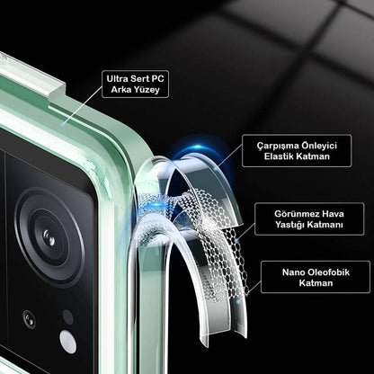 Xiaomi Mi 13T Kılıf Sert PC Arka Yüzey Wireless Şarj Özellikli Zore Flet M-safe Kapak Renksiz