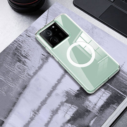 Xiaomi Mi 13T Pro Kılıf Sert PC Arka Yüzey Wireless Şarj Özellikli Zore Flet M-safe Kapak Renksiz