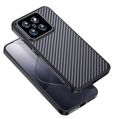 Xiaomi Mi 14 Kılıf Aramid Karbon Fiber M-safe Özellikli Wlons Radison Kapak Siyah