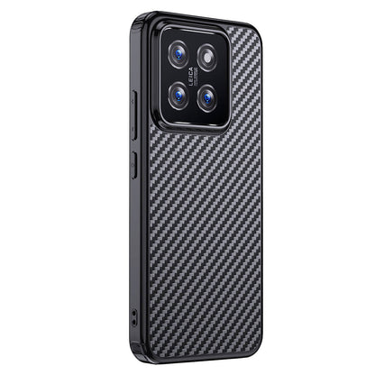 Xiaomi Mi 14 Kılıf Aramid Karbon Fiber M-safe Özellikli Wlons Radison Kapak Siyah