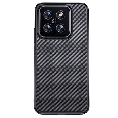 Xiaomi Mi 14 Kılıf Aramid Karbon Fiber M-safe Özellikli Wlons Radison Kapak Siyah