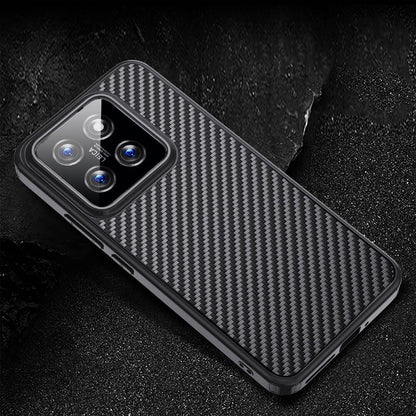 Xiaomi Mi 14 Kılıf Aramid Karbon Fiber M-safe Özellikli Wlons Radison Kapak Siyah