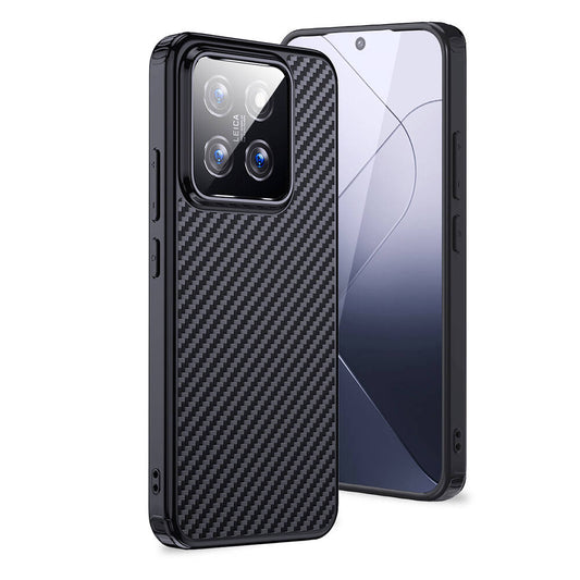 Xiaomi Mi 14 Kılıf Aramid Karbon Fiber M-safe Özellikli Wlons Radison Kapak Siyah